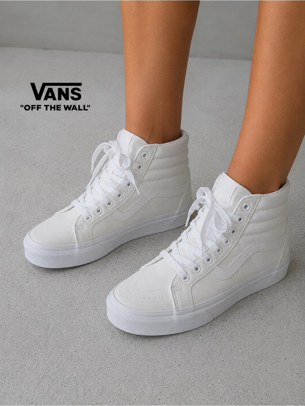 Vans Women's High-Top Canvas Sneakers in White